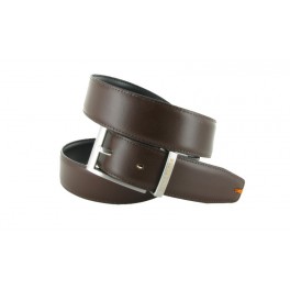 Belt Peter Blade Black and Brown Reversible Leather LUNDY